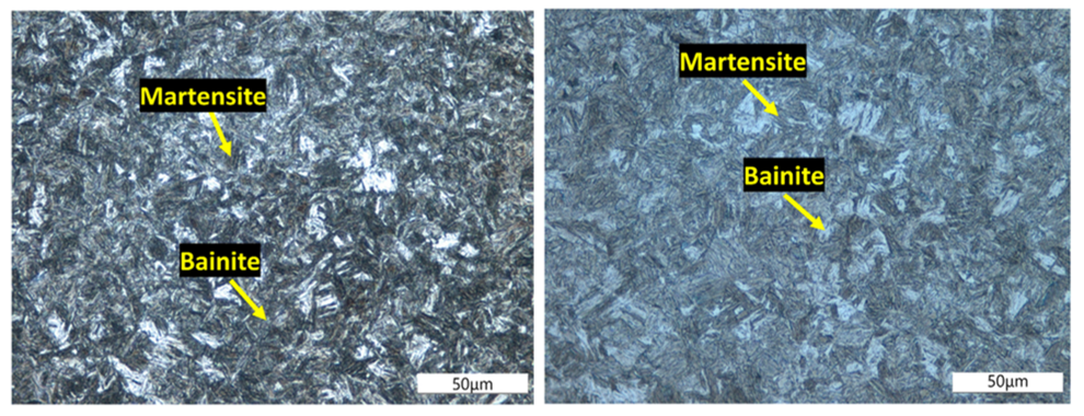 API X65 austenized steel metallographic structures